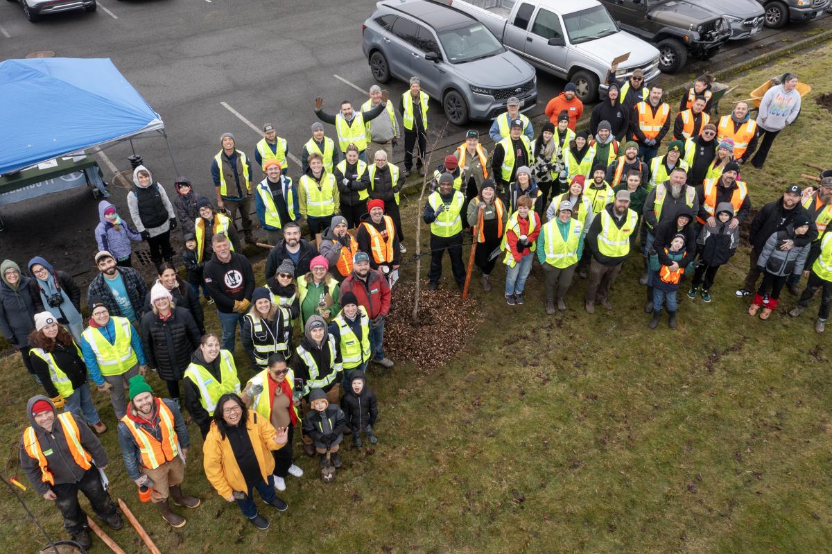More than 70 volunteers came together to plant trees at the Port