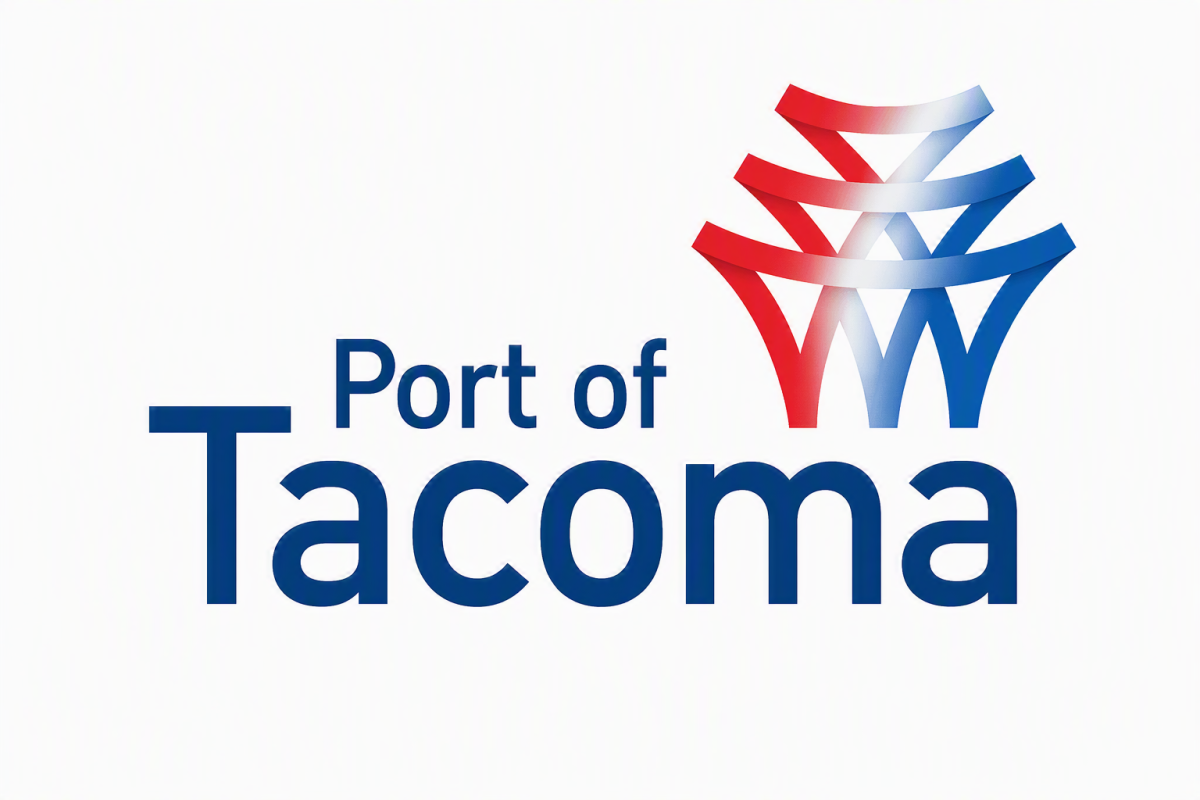 Port of Tacoma logo in red, white and blue